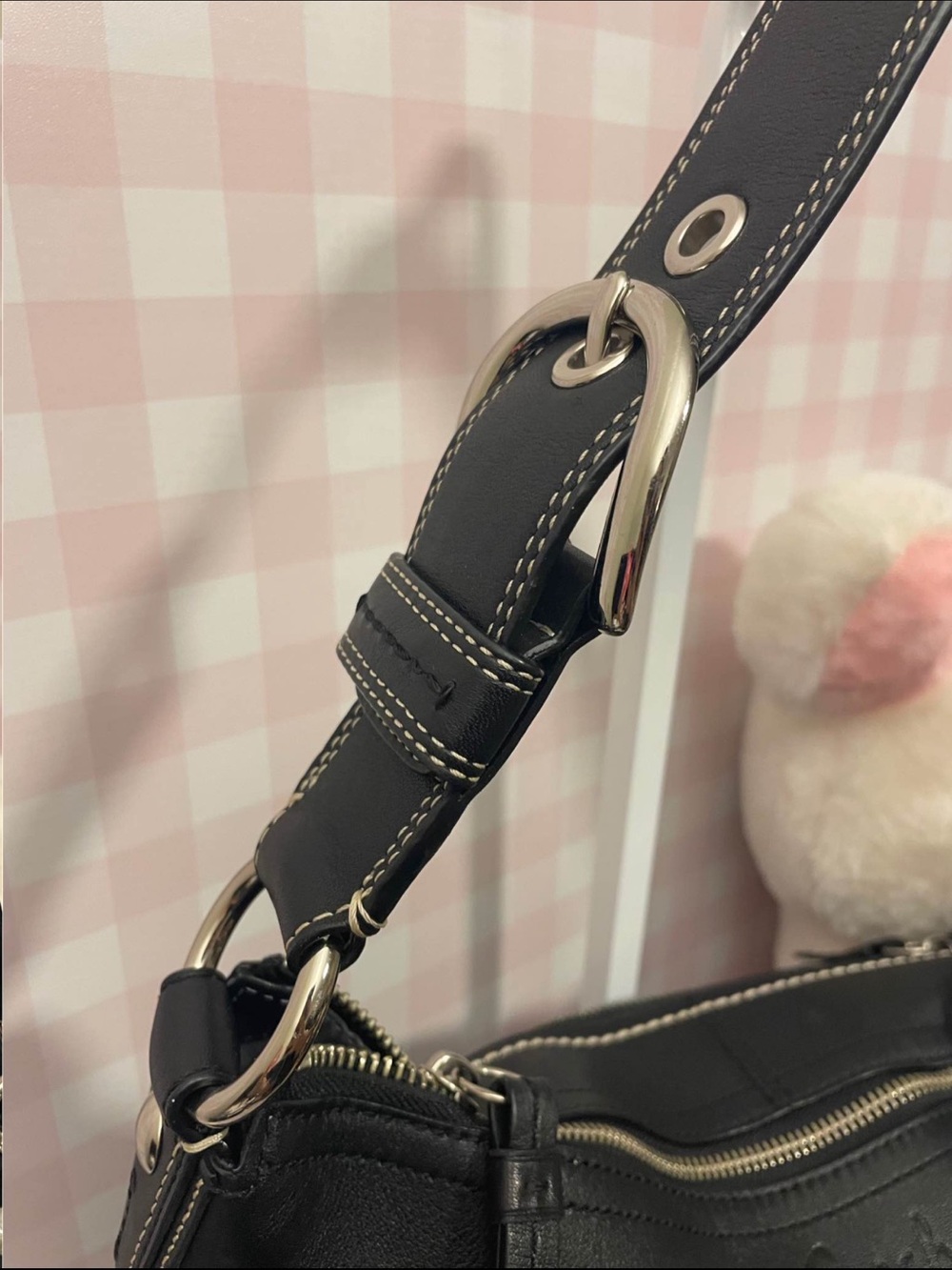 coach black leather hobo shoulder bag - Picture 3 of 8